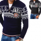 CIPO & BAXX Zip-Pullover Strickjacke Troyer Norweger Grobstrick Jacke NEU