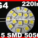 G4  15*3Chip LED SMD5050 Stiftsockel warmweiß 12V 220lm