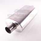 76mm 3" Edelstahl Schalldämpfer oval Audi A3 S3 1,8T S2 RS2 A4 S4 RS4 20V Turbo