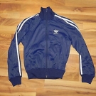 adidas Trainings Jacke Kinder Gr. 176 S 80er Jahre NEU dunkelblau 3 Streifen NEU