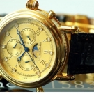 Calvaneo "ESTEMIA GOLD" Diamanten besetzte Kalender-Mondphase, Ronda 706 Uhrwerk