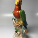 Beautiful Antique Signed German Dresden Porcelain Bird Parrot Figurine Germany