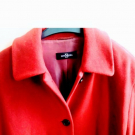 Dinomoda Mantel Wollmantel (38) Lachs-Rot Baby Alpaka Viskose-Futter Fake Fur