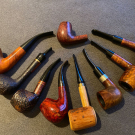 8 Pfeifen beraucht aus Nachlass Pfeifensammlung Holzpfeifen