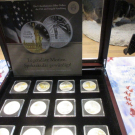 12 Silber - Dollar mit 24 Karat Feingold Veredelung Legendäre Motive USA