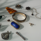 Schmuck Konvolut antik Jugendstil Bernstein Silber Granat Strass Double Lapislaz