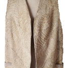 BEIGE GEFÄRBTE BREITSCHWANZ PERSIANER LAMM FELL PELZ WESTE 42 / 44 NEU