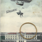 Königsberg i.Pr. Zeppelin mit Mann am Anker über der Universität