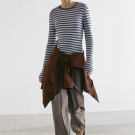 Langarmshirt mit Streifen aus Baumwollmischgewebe